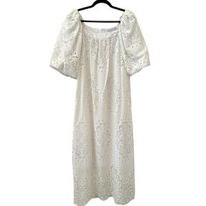 HUNTER BELL WHITE EYELET MAXI